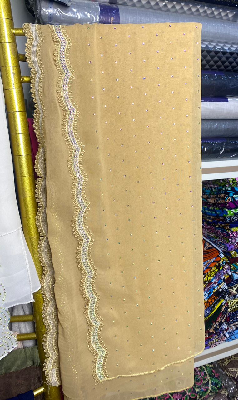 Brown  Embellished  Veil